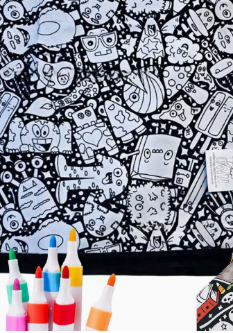 Silly Monsters coloring blanket design