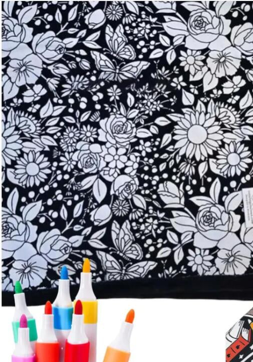 Wildflower coloring blanket design
