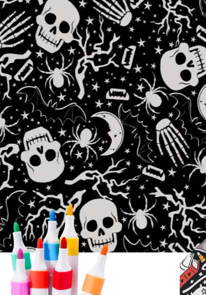 Skulls coloring blanket design