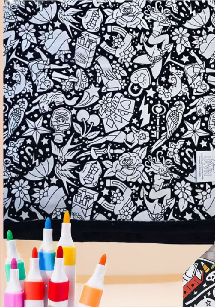 Tattoo coloring blanket design