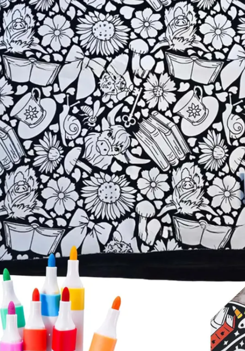 Tea Party coloring blanket design