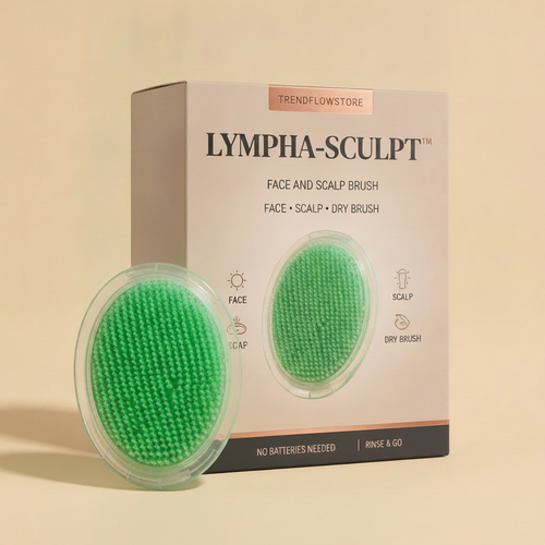 LYMPHA-SCULPT retail box with face and scalp brush - TRENDFLOWSTORE packaging