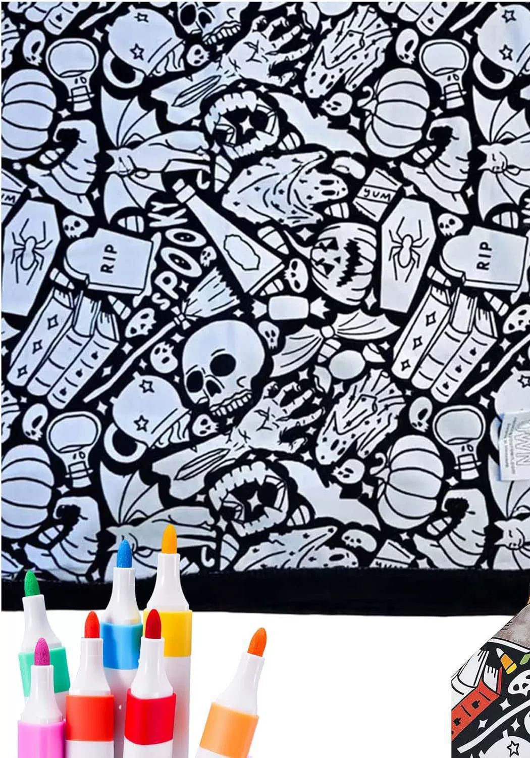 Halloween coloring blanket design