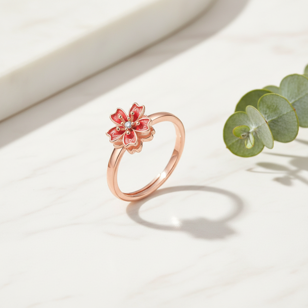 Design: Rose Gold Cherry Blossom
