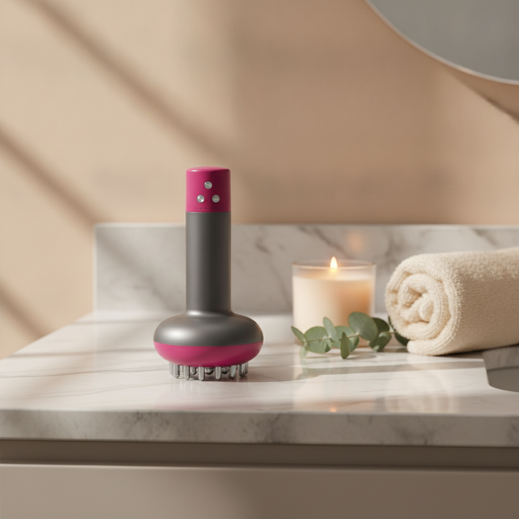 SCULPTWAND on a marble bathroom vanity - your evening spa ritual