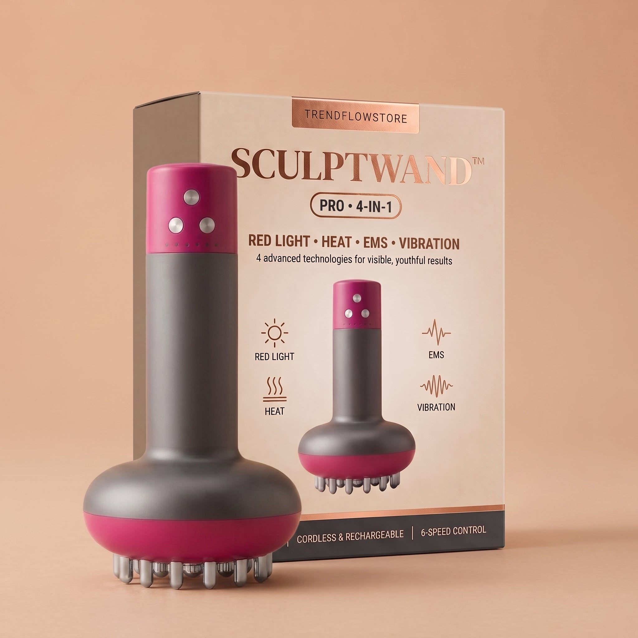 SCULPTWAND PRO 4-in-1 red light body massager with premium retail box