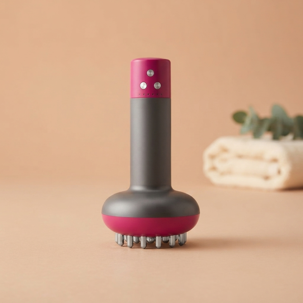 SCULPTWAND red light body massager - studio hero shot on warm beige background